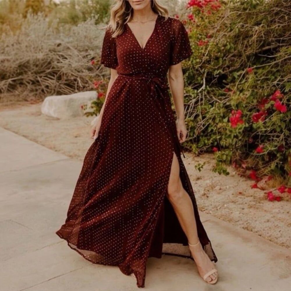 Baltic Born Grace Sparkle Sequin Maxi Dress in Mulberry